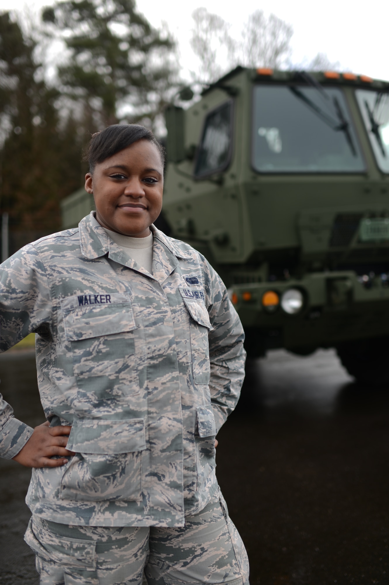 U.S. Air Force Airman 1st Class Kathryn E. Walker, 606th Air Control Squadron knowledge operator, is the Super Saber Performer for the week of March 20-26, 2014. (U.S. Air Force photo by Senior Airman Gustavo Castillo/Released)
