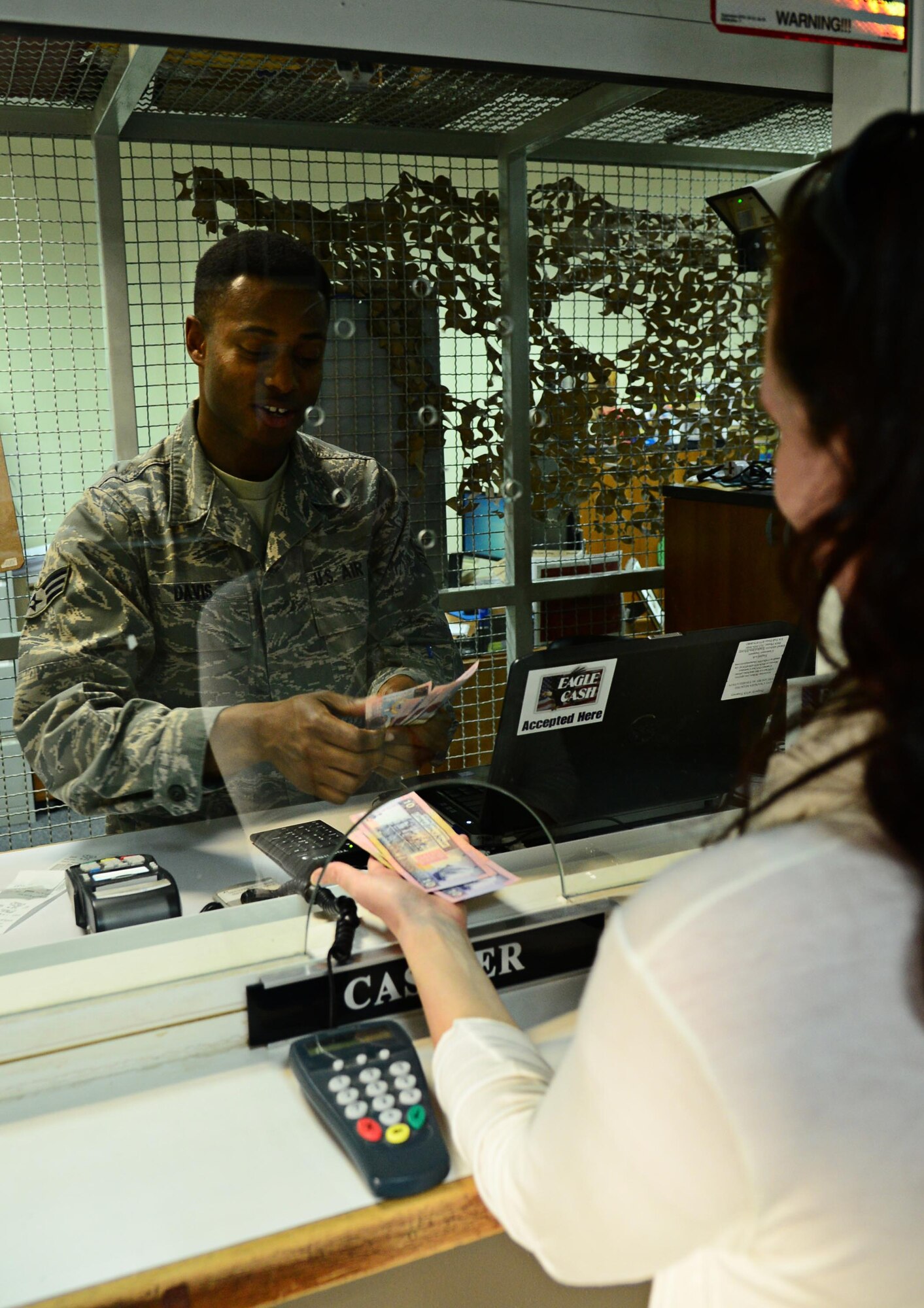 This week's Rock Solid Warrior is Senior Airman Derrick Davis is a customer service technician & cashier assigned to the 386th Air Expeditionary Wing. The Lithonia, Ga. native is deployed from the 30th Comptrollers Squadron, Vandenberg Air Force Base, Cali. (U.S. Air Force photo by Senior Airman Desiree W. Moye)