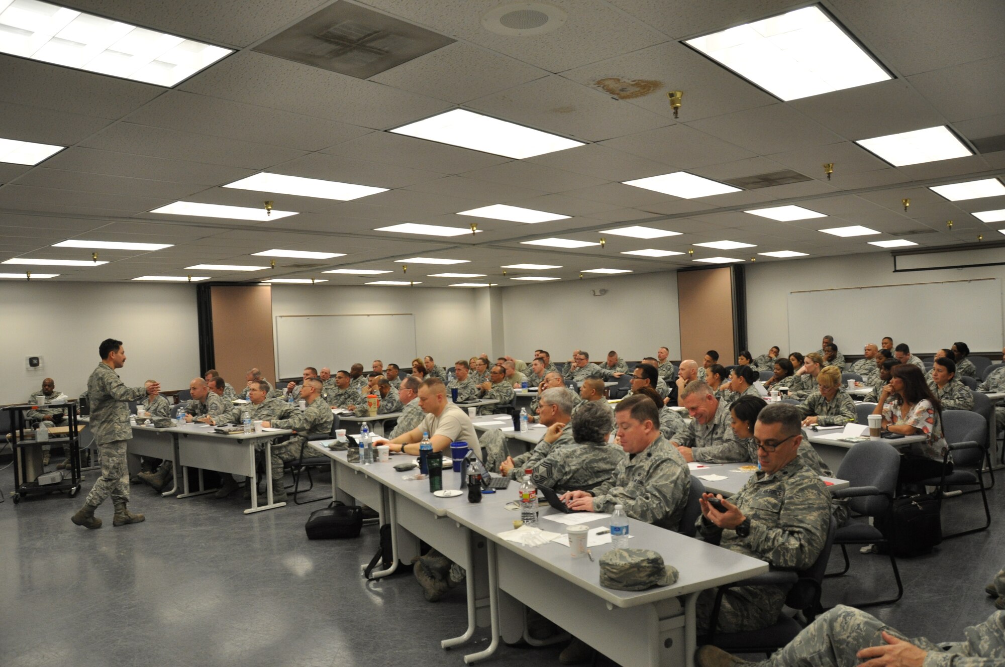 Over 75 Air Force Reservists, made up of squadron commanders, first sergeants, training managers and senior ARTs, attended a two day 4th Air Force sponsored regional workshop on March 21-22 at JBSA-Lackland.  The workshop was hosted by the 74th and 26th Aerial Porter Squadrons at the 433rd Airlift Wing. (U.S. Air Force photo by Tech Sgt. Carlos J. Trevino)
