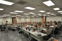 Over 75 Air Force Reservists, made up of squadron commanders, first sergeants, training managers and senior ARTs, attended a two day 4th Air Force sponsored regional workshop on March 21-22 at JBSA-Lackland.  The workshop was hosted by the 74th and 26th Aerial Porter Squadrons at the 433rd Airlift Wing. (U.S. Air Force photo by Tech Sgt. Carlos J. Trevino)

