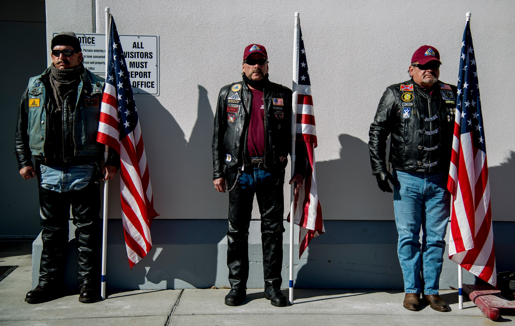 Members of the Patriot Guard Riders participate in the Warrior Ride March 21, 2014, at the Military Magnet Academy in North Charleston, S.C. The Patriot Guard Riders are a group of motorcyclists that ensure dignity and respect at memorial services honoring fallen military members, first responders and honorably discharged veterans. The Warrior Ride is a non-profit organization that uses adaptive bicycling and other morale building events, such as kayaking and golf, as a tool for recreation and rehabilitation for our injured war heroes. (U.S. Air Force photo/ Airman 1st Class Clayton Cupit)