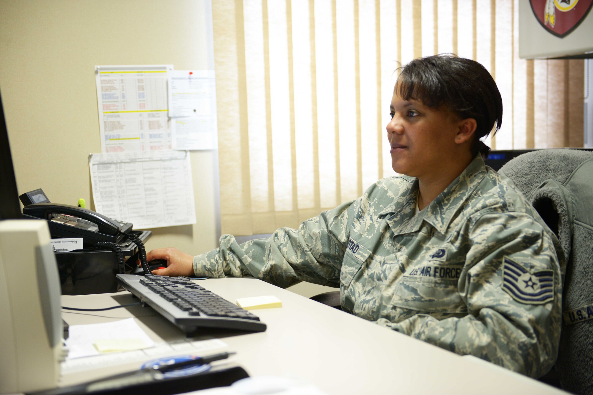 Tech. Sgt. Nicolette Shegstad works as the 934th Force Support Squadron Formal  Schools NCOIC at the Minneapolis-St. Paul Air Reserve Station, Minn. (Air Force Photo/Paul Zadach)