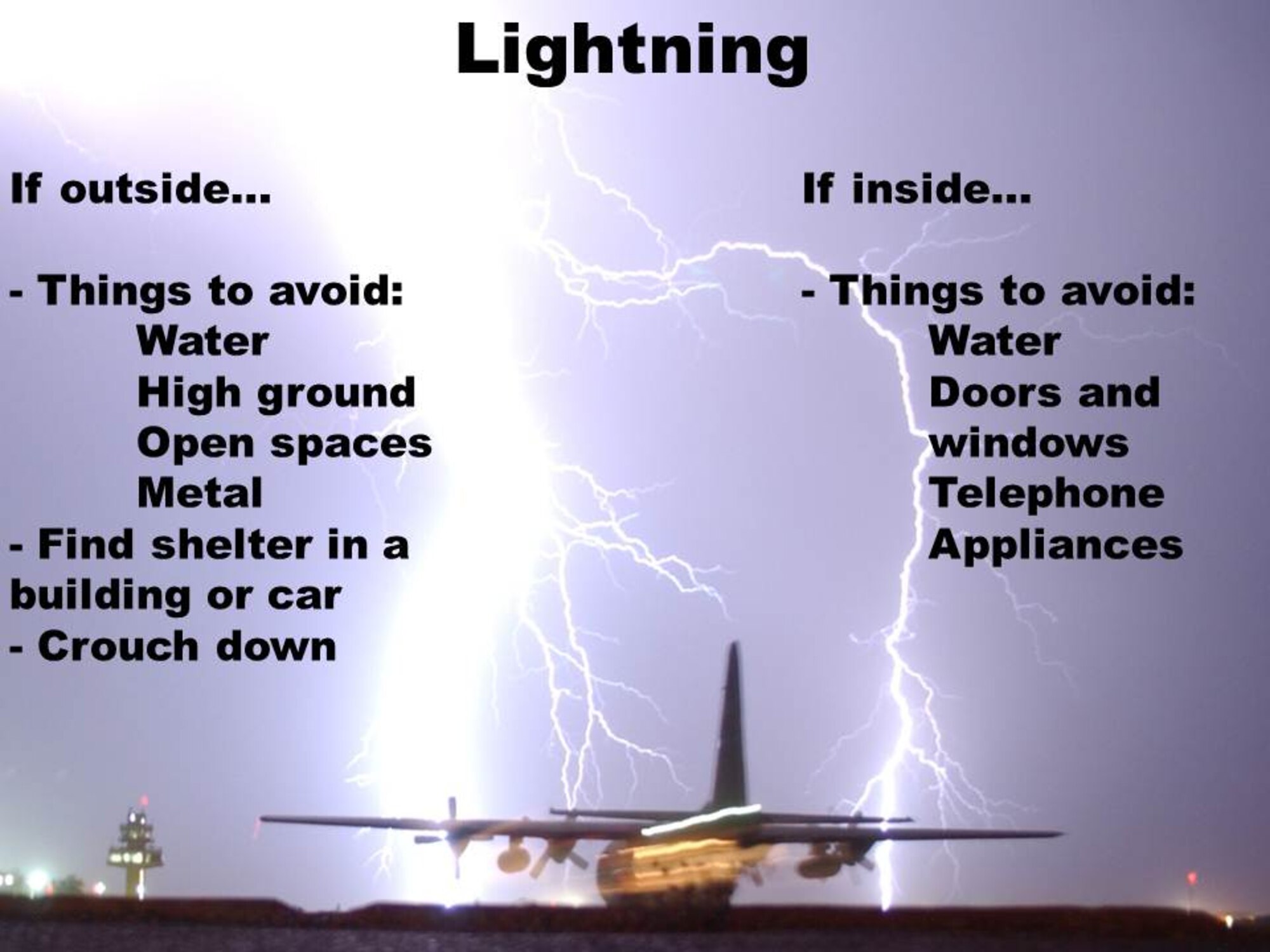 Having a plan for lightning can save lives. 