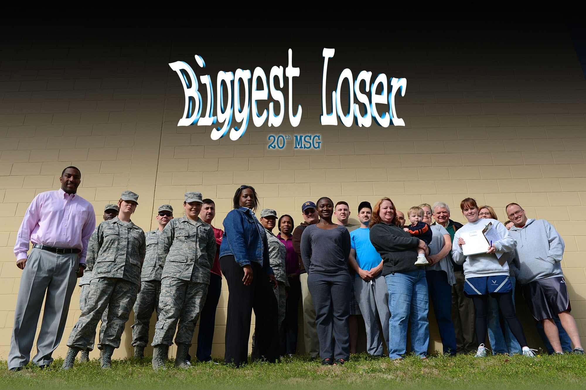 The 20th Mission Support Group at Shaw Air Force Base, S.C. started a “biggest loser” challenge March 24, 2014. Sponsored by the 20th Contracting Squadron family activity moral enhancement program, approximately 25 Airmen and civilians signed up to participate in the three month challenge to see who could lose the most weight. (U.S. Air Force photo illustration by Airman 1st Class Jensen Stidham/Released)