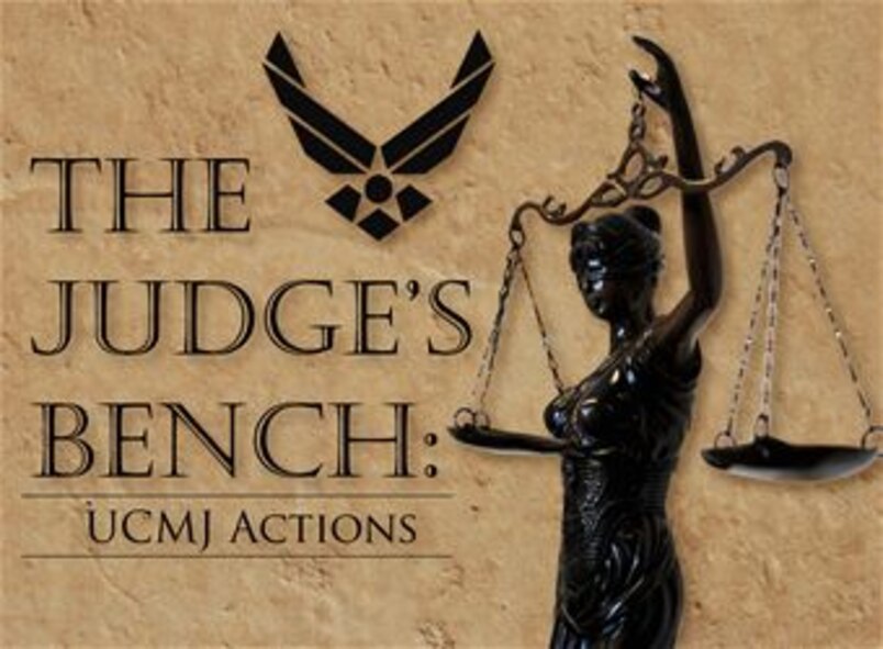 The Judge's Bench graphic is used as a generic image for articles providing information on punishment or actions executed under the Uniformed Code of Military Justice. (U.S. Air Force graphic/Staff Sgt. Luis Loza Gutierrez)