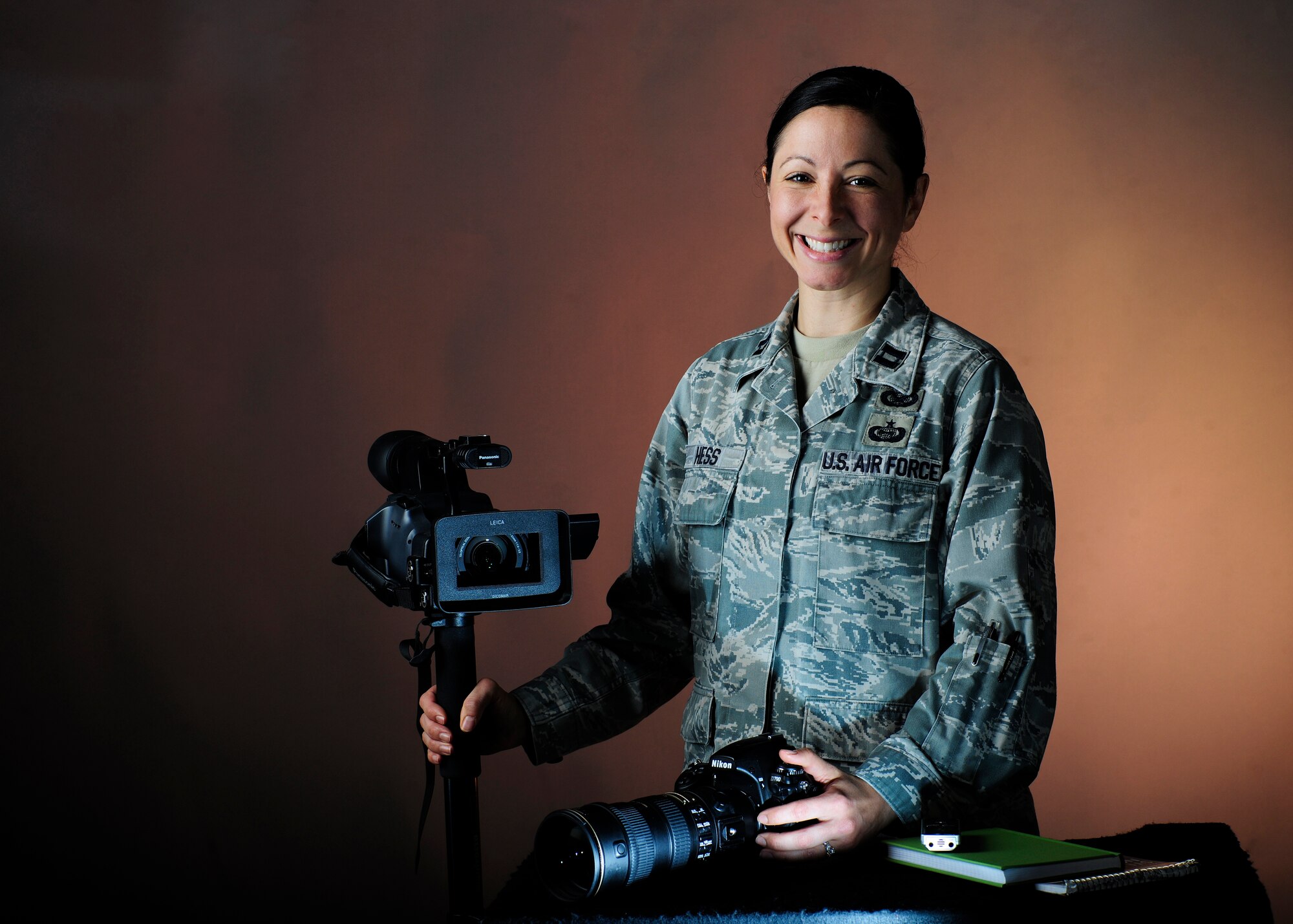 Capt. Holly Hess, 8th Fighter Wing Chief of Public Affairs, poses for a photo at Kunsan Air Base, Republic of Korea, March 12, 2014. During Women's History Month Kunsan will highlight the "Women of the Wolf Pack." (U.S. Air Force photo by Staff Sgt. Clayton Lenhardt/Released)