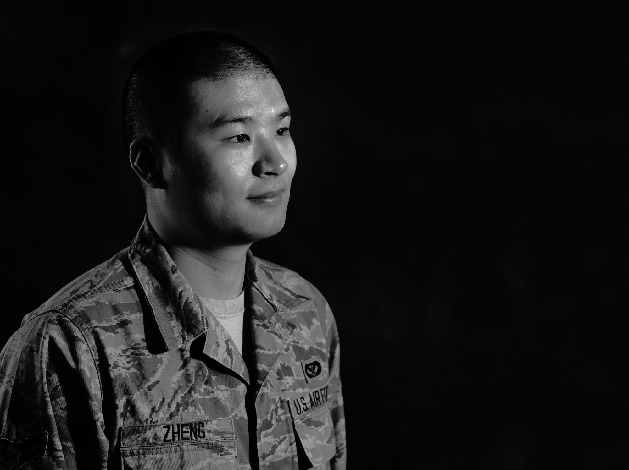 Airman 1st Class Xing Zheng traveled more than 7,964 miles from his hometown of Fuzhou, China, to be an American citizen. After spending the first 20 years of his entire life in the capital of one of the largest cities in the Fujian province in China, Zheng, with his father and sister, left the life he knew and started a new chapter in New York City. Zheng is a 633rd Civil Engineering Squadron engineer technician at Langley Air Force Base, Va. (U.S. Air Force photo illustration/Airman 1st Class Victoria H. Taylor)