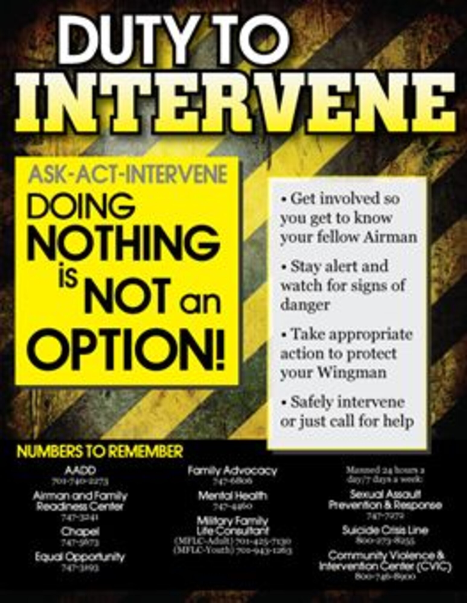 Doing nothing is not an option! If you can't intervene, call an agency that can!