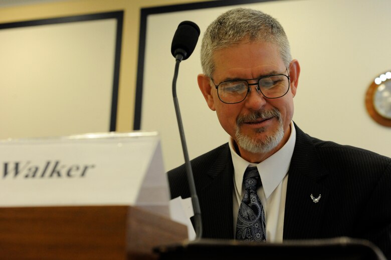 Dr. David Walker, deputy assistant secretary of the Air Force for science, technology and engineering, prepares his notes prior to testifying on science and technology programs in the changing security environment before the House Armed Services Committee’s subcommittee on Intelligence, Emerging Threat and Capabilities, in Washington D.C., March 26, 2014. (U.S. Air Force photo/ Staff Sgt. Carlin Leslie)	
