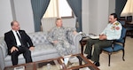 Army Gen. Frank Grass, the chief of the National Guard Bureau, meets with Gen. Masha Al-Zaben, right, chair of the Jordanian Joint Chiefs of Staff, and His Royal Highness, Lt. Gen. Prince Faisal Bin Al Hussein of Jordan, left, in Jordan, March 27, 2014. The Colorado National Guard is partnered with Jordan in the National Guard State Partnership Program. 