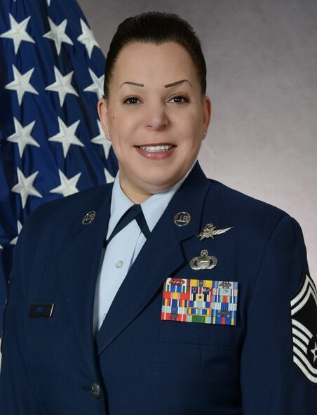 Senior Master Sgt. Kristine Jones, 607th Air Operations Squadron Intelligence, Surveillance and Reconnaissance superintendent, is one of Osan Air Base's inspiring women. March is Women's History Month with the theme "Celebrating Women of Character, Courage and Commitment." (Courtesy photo)