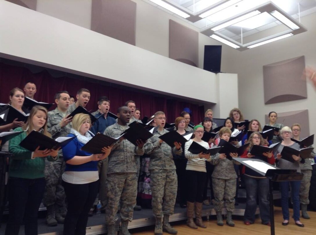 The USAF Singing Sergeants spent the morning singing and answering questions about the USAF with the Saint Mary of the Woods College choir and their director Michael Boswell. It was a great morning of music education! (US Air Force Photo/Released)