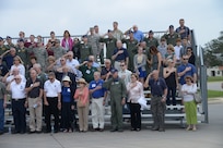 Joint Base San Antonio-Randolph community members gather during Washington Circle to honor former Vietnam War prisoners of war and those involved in their repatriation, and those still missing in action during the 41st Freedom Flyer Reunion March 28. (U.S. Air Force photo by Joel Martinez)