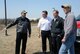 From left, Doug Bynum, the acting team lead with 72nd Air Base Wing Civil Engineering Services Contracts and program management specialist; Scott Bloxham, Tinker Fire and Emergency Services assistant chief for Fire Prevention; Brian Farris, assistant chief of Operations with Tinker Fire and Emergency Services; and John Krupovage, the national resource manager with the 72nd CE, discuss the fire breaks around Tinker’s urban interface as a preventative measure for wildfires spreading onto base. People need to be aware of the close-to-home reality of wildfires and know how to protect themselves, their families and their homes from damage. (Air Force photo by Kelly White)