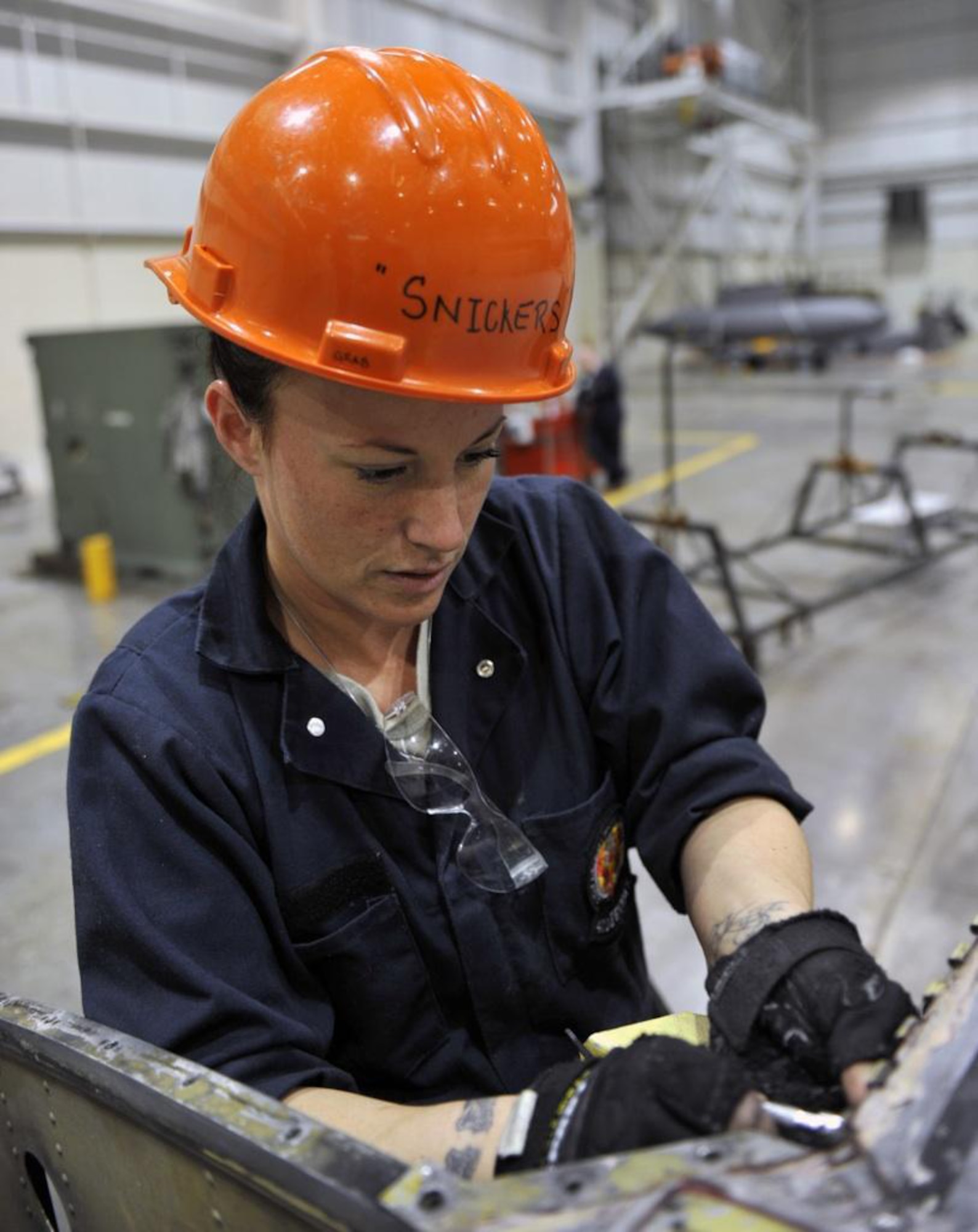 Tech. Sgt Jessica Fordham is a 402nd Expeditionary Depot Maintenance Flight sheet metal technician. (Courtesy photo)