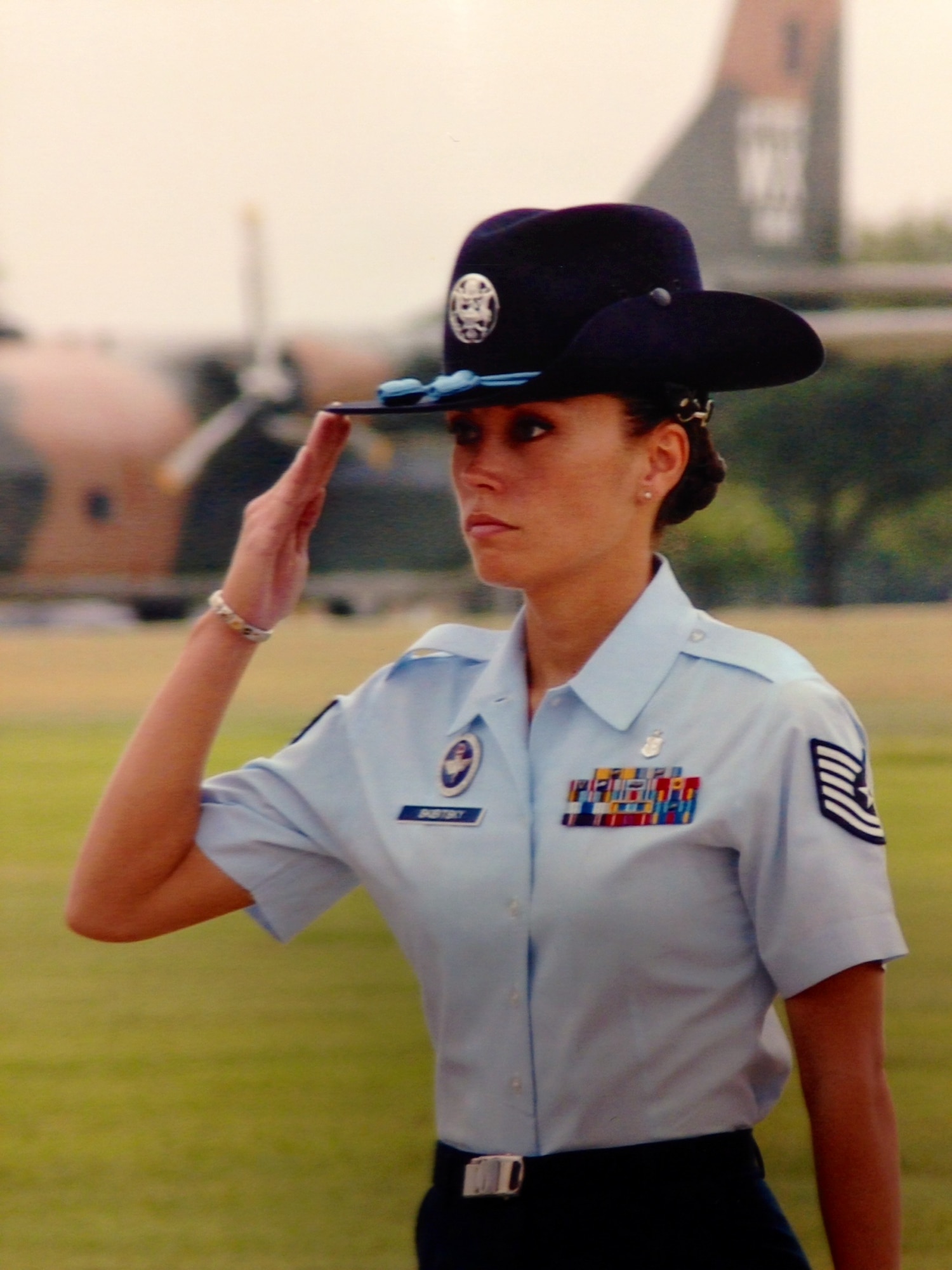 Senior Master Sgt. Hope Skibitsky is seen as a technical sergeant and military training instructor earlier in her career. Skibitsky spent more than four years training recruits in the 2000s, preparing them for their Air Force careers. (courtesy photo)