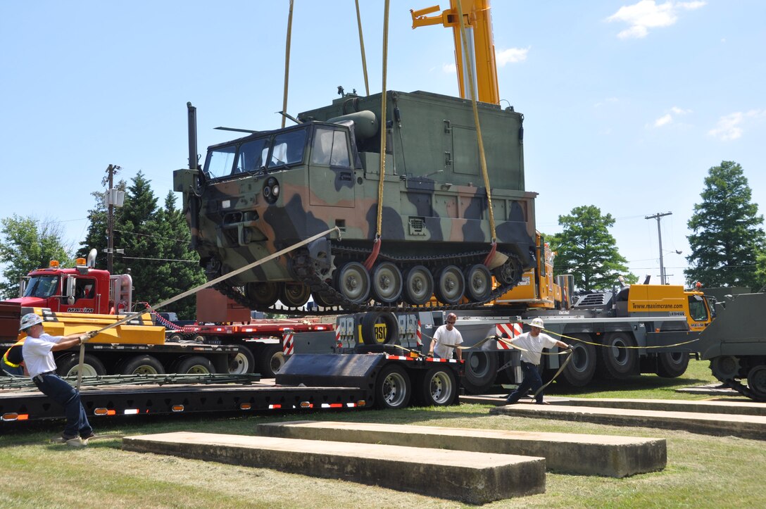 An AN/MLQ-34 "TACJAM" Countermeasure Set is moved from Fort Monmouth, N.J., to a museum in Aberdeen Proving Ground, Md., July 14, 2011. The Army will recommend a new round of Base Realignment and Closures for 2017 to the Office of the Secretary of Defense and Congress. The OSD will present its draft BRAC legislative proposal to Congress most likely by April. (U.S. Army file photo)