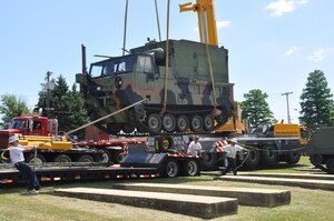 An AN/MLQ-34 "TACJAM" Countermeasure Set is moved from Fort Monmouth, N.J., to a museum in Aberdeen Proving Ground, Md., July 14, 2011. The Army will recommend a new round of Base Realignment and Closures for 2017 to the Office of the Secretary of Defense and Congress. The OSD will present its draft BRAC legislative proposal to Congress most likely by April. (U.S. Army file photo)