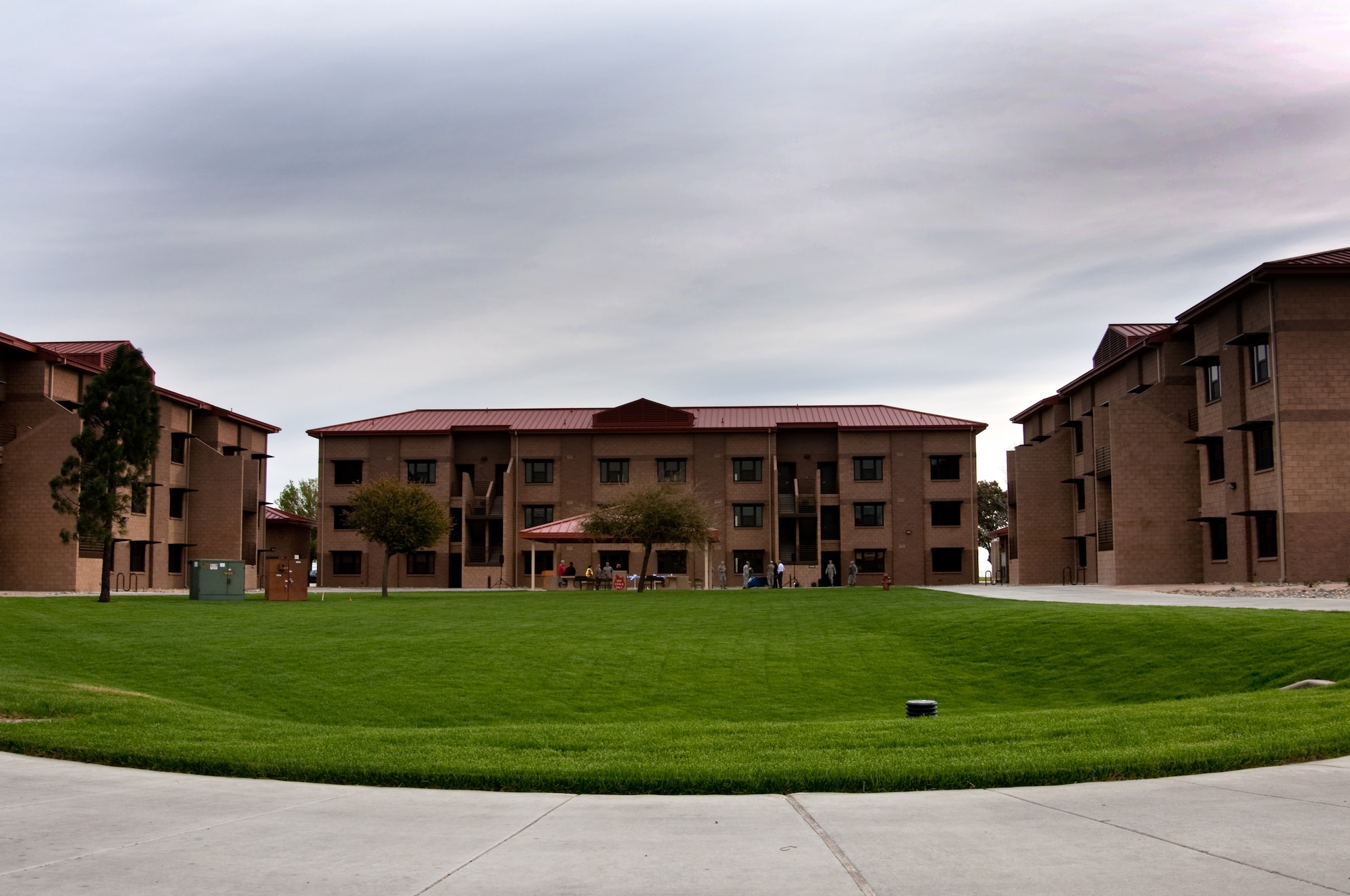 The $20 million, 51,000 square-foot complex, marks Travis’ first “Dorms-4-Airmen” unaccompanied housing initiative. “Dorms-4-Airmen” concept is designed to provide a four-person module with four private bedrooms, private baths, individual closets, a shared kitchen and laundry area and a common living room. (U.S. Air Force photo by Senior Airman Charles V. Rivezzo)