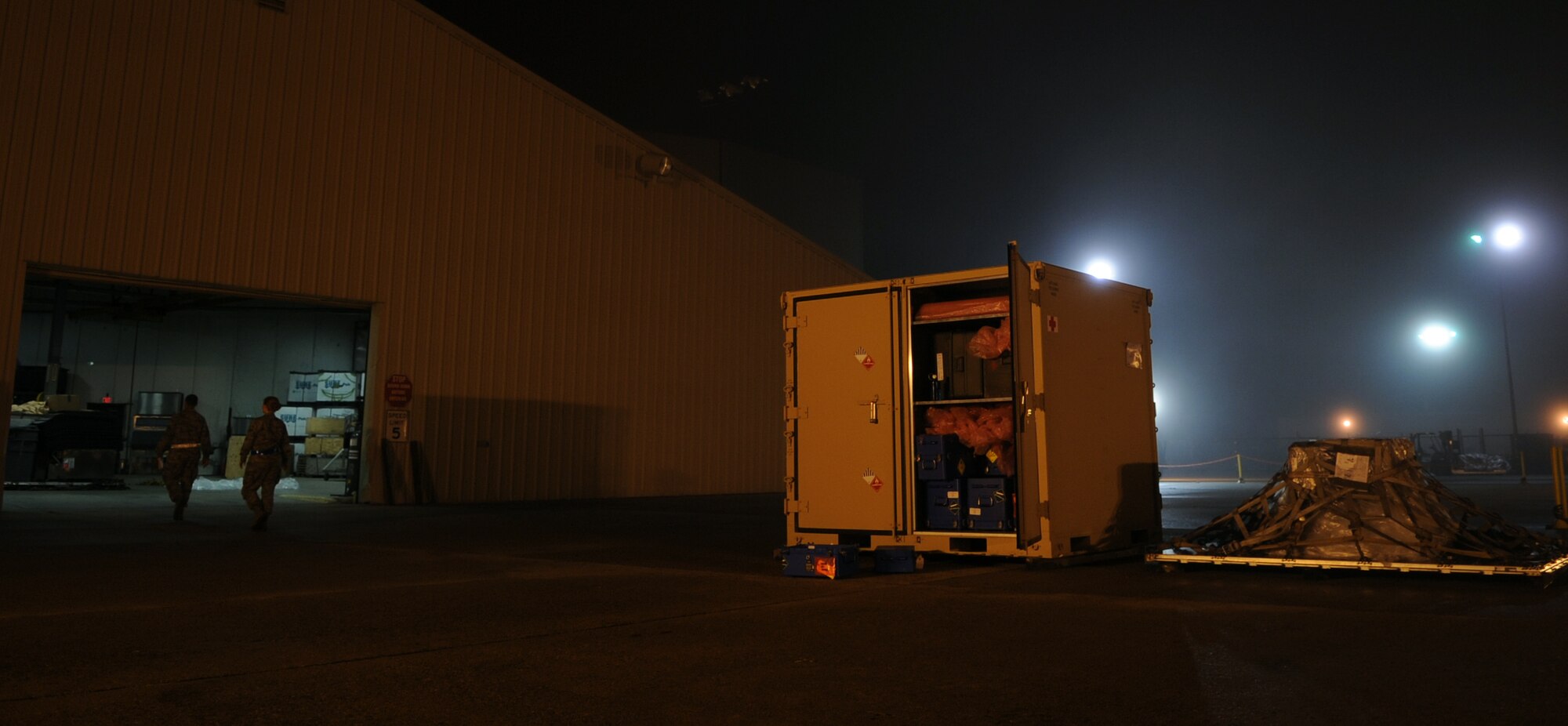 Members of the 19th Medical Group prepare cargo during a RockEx April 22, 2014, at Little Rock Air Force Base, Ark. The goal of the exercise was to test Team Little Rock’s ability to deploy with little notice. (U.S. Air Force photo by Staff Sgt. Caleb Pierce)