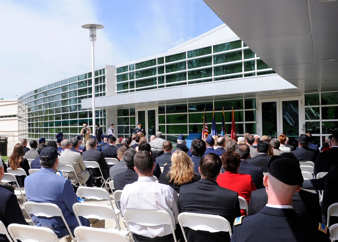 DIA Director Lt. Gen. Michael T. Flynn gives his remarks during a building dedication ceremony in honor of the late Col. James N. Rowe at the DIA Field Support Activity Rivanna Station in Charlottesville, Va. 