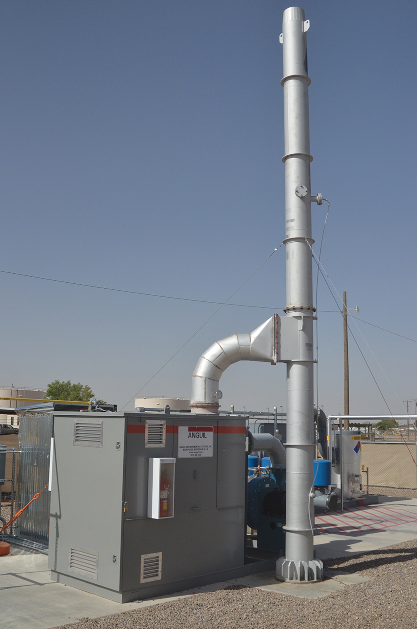 This CATOX unit at Kirland burns contaminants at 1,000 degrees. (Photo by Lee Ross)