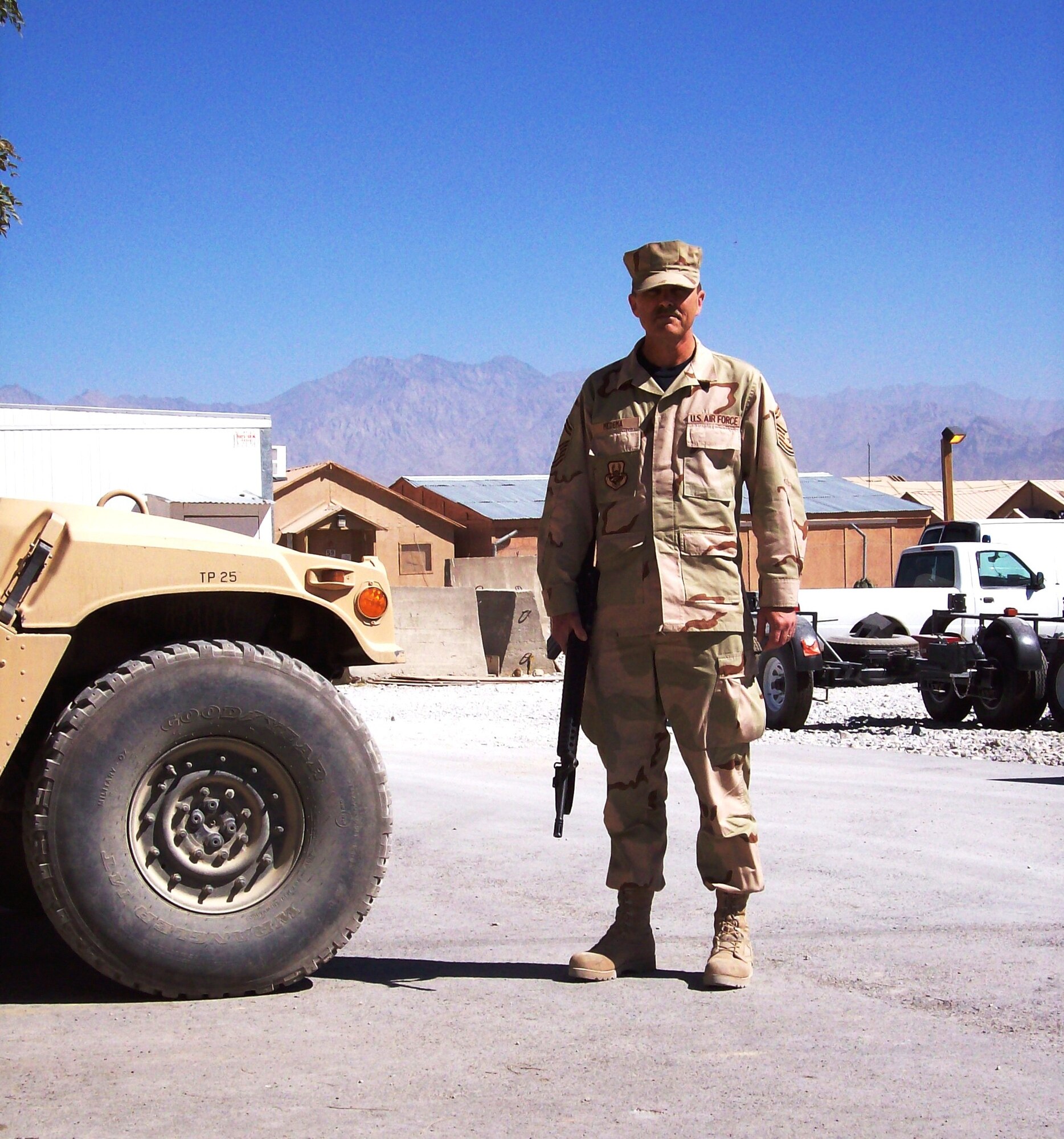 Then Senior Master Sgt. William Medema, poses for a photo during a deployment to Bagram Air Field, Afghanistan, in 2005. Medema has been the 341st Missile Wing historian since January 2013. (Courtesy photo)