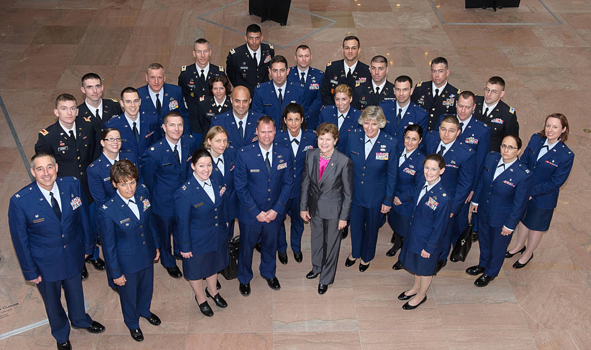 WASHINGTON -- Members of the New Hampshire Air National Guard are pictured with U.S. Senator Jeanne Shaheen during a visit to the Capitol April 30. The visit was part of a two-day CGO Professional Development Tour. (Courtesy Photo/Released)