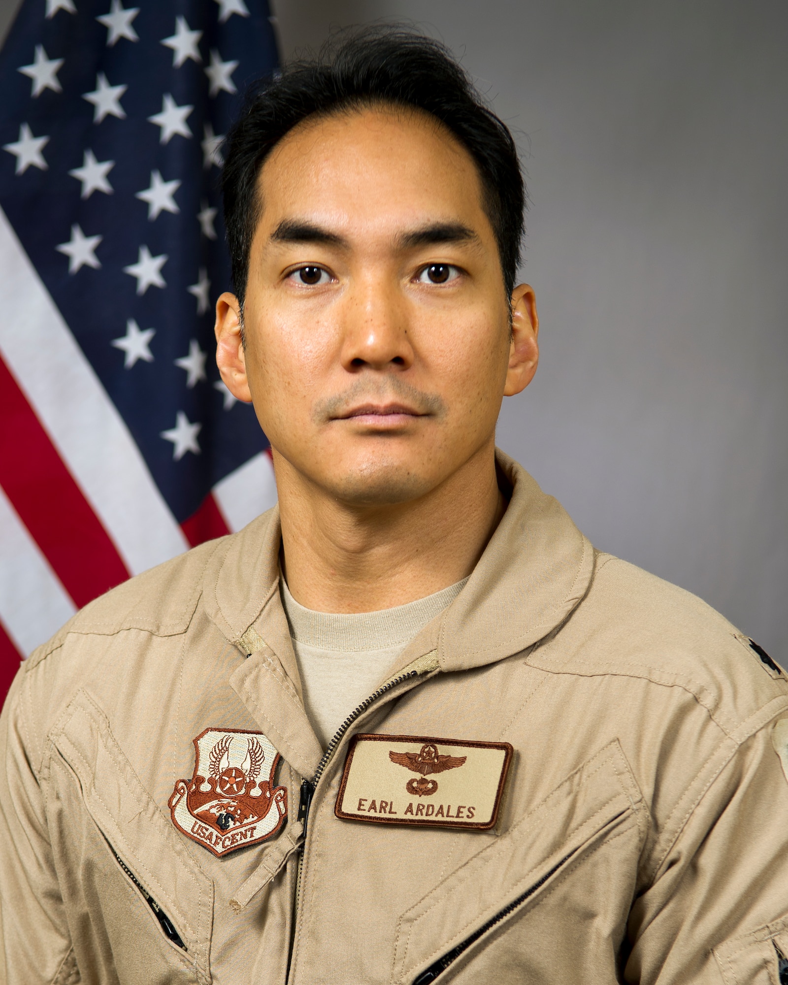 Deployed portrait of Lt. Col. Earl Ardales, 386th Air Expeditionary Wing.  (U.S. Air Force photo by Senior Master Sgt. Burke Baker)