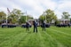 Headquarters Air Mobility Command members stand in formation May 5, 2014 during a change of command ceremony at Scott Air Force Base, Illinois. Air Force Chief of Staff Gen. Mark A. Welsh III officiated the ceremony where Gen. Darren W. McDew assumed command of AMC from Gen. Paul J. Selva. 