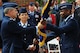 Gen. Mark A. Welsh III, Air Force Chief of Staff, passes Air Mobility Command’s guidon May 5, 2014 to Gen. Darren W. McDew during a change of command ceremony at Scott Air Force Base, Illinois. McDew is the 11th commander of AMC since its activation June 1, 1992. (U.S. Air Force photo/Senior Airman Tristin English/RELEASED)