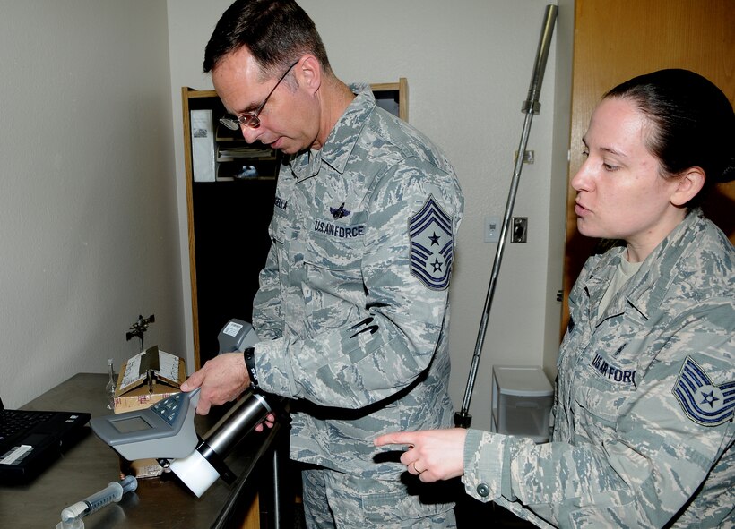The 5th Medical Group Bioenvironmental Engineering Section supports the 91st MW and 5 BW at Minot AFB.  We provide routine occupational health risk assessments and communication to 107 industrial workplaces.  We are on 24/7 standby to respond to contingency events and assist incident commanders in identifying CBRN hazards.  We serve as the installation experts on radiation safety and monitor all radiation workers to ensure exposure limits are not exceeded.