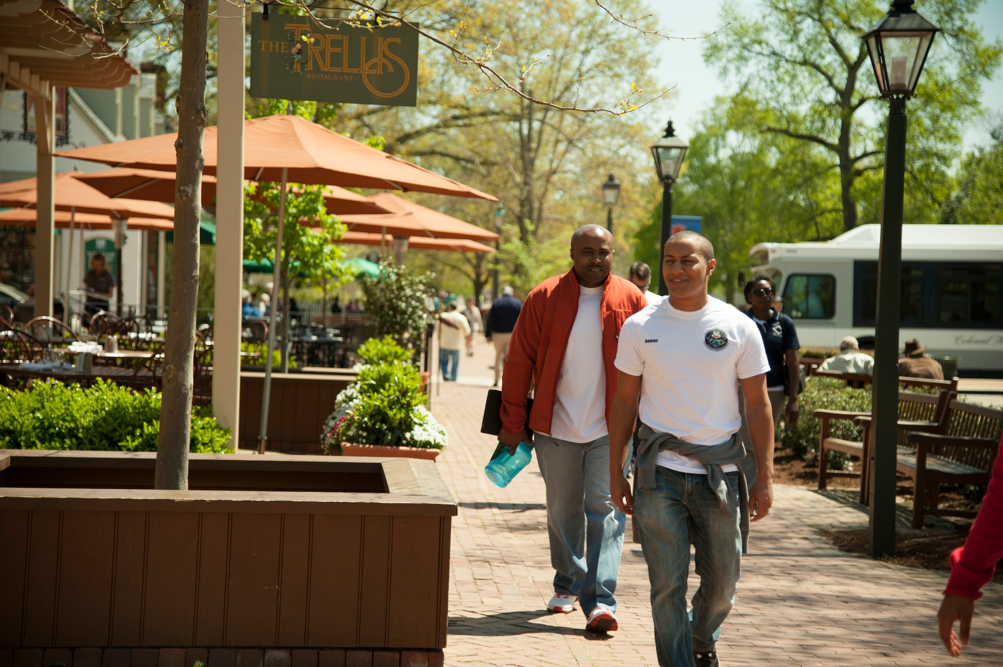 Staff Sgt. Roman Watson roams the streets of Colonial Williamsburg on 23 April, 2014. Watson was named one of six Air Combat Command Outstanding Airman of the Year. (U.S. Air Force photo by Staff Sgt. Steve Stanley/Released)