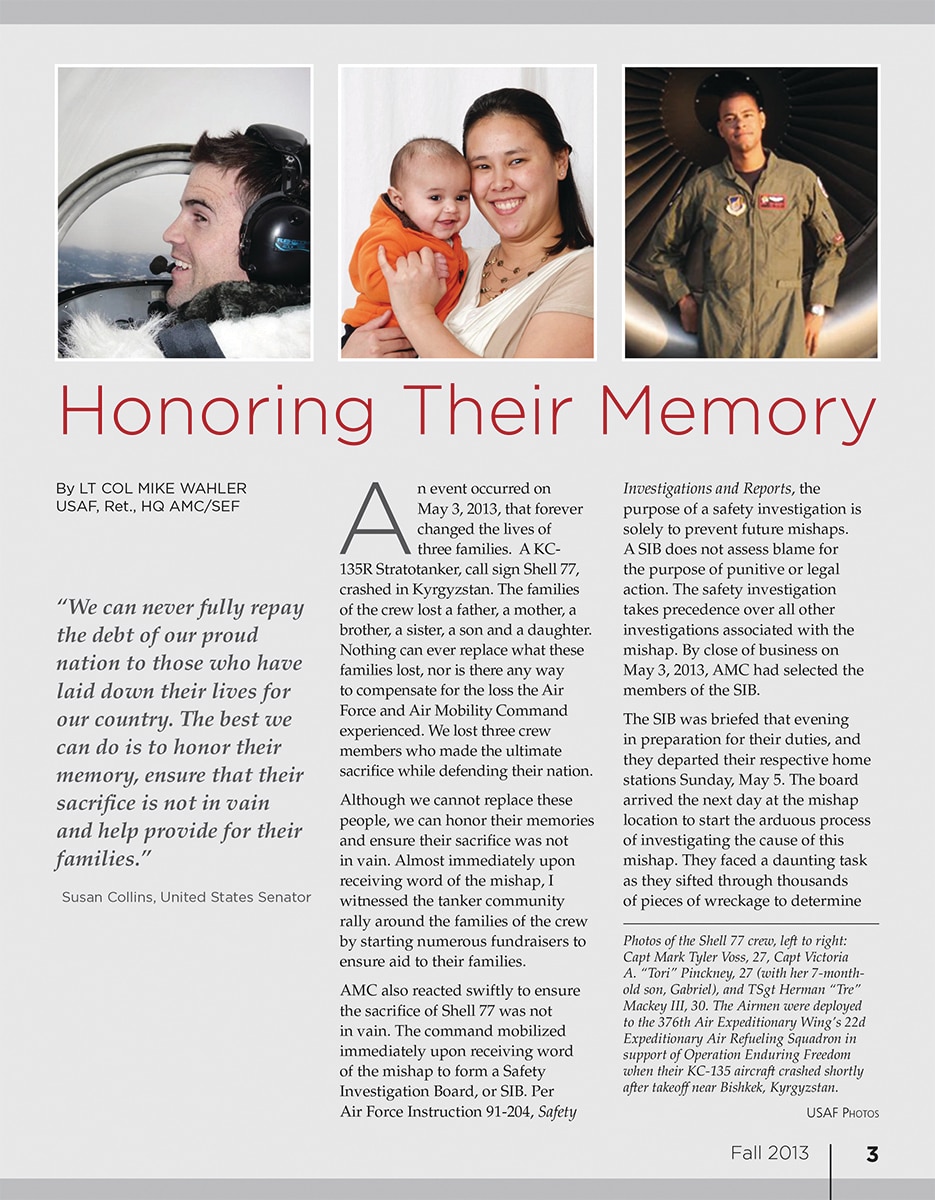 What Happened Aboard Shell 77? > Air Mobility Command > Article Display