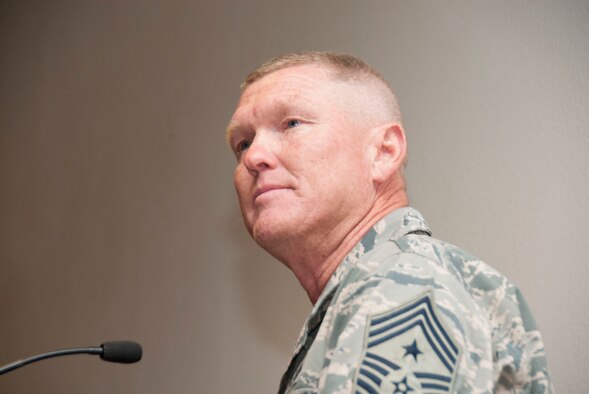 A “fire dog” and an Airman’s Airman. Joining the Arizona Air National Guard when President Ronald Reagan was in his first term and the wing was titled the 162nd Tactical Fighter Group, Chief Master Sgt. Shane Clark will be heading up to the Arizona National Guard Joint-Forces Headquarters in Phoenix as the Senior Enlisted Advisor in Phoenix, Ariz. (U.S. Air National Guard photo by Staff Sgt. Erich B. Smith/Released)