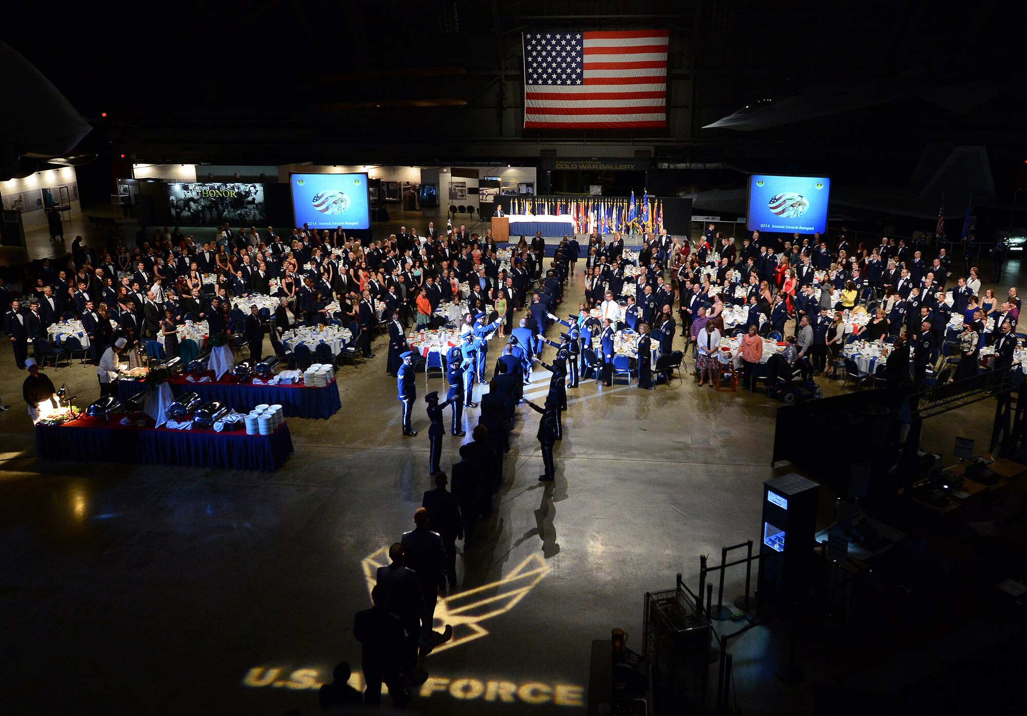 WRIGHT-PATTERSON AIR FORCE BASE, Ohio - The 445th Airlift Wing held its 2013 Annual Awards Banquet April 5, 2014 at the National Museum of the United States Air Force. More than 400 Airmen, family members and community leaders celebrated a night of achievements and accomplishments. (U.S. Air Force photo/Tech. Sgt. Frank Oliver)