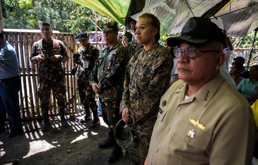 Roberto Arienda begins the medical supply turnover ceremony with opening remarks at the Bigaa Health Center May 5 in Bigaa, Albay province, Philippines. The donations were a part of the humanitarian civil assistance programs being completed during Exercise Balikatan, an annual bilateral training exercise between the Philippine and U.S. forces to strengthen the relationship between the two allied nations. The donation will provide the health center with the ability to treat a large portion of health concerns as the supplies consisted of medical necessities and equipment from wheelchairs and examination tables to gauze and basic wraps. Arienda is the barangay chairman of Bigaa.