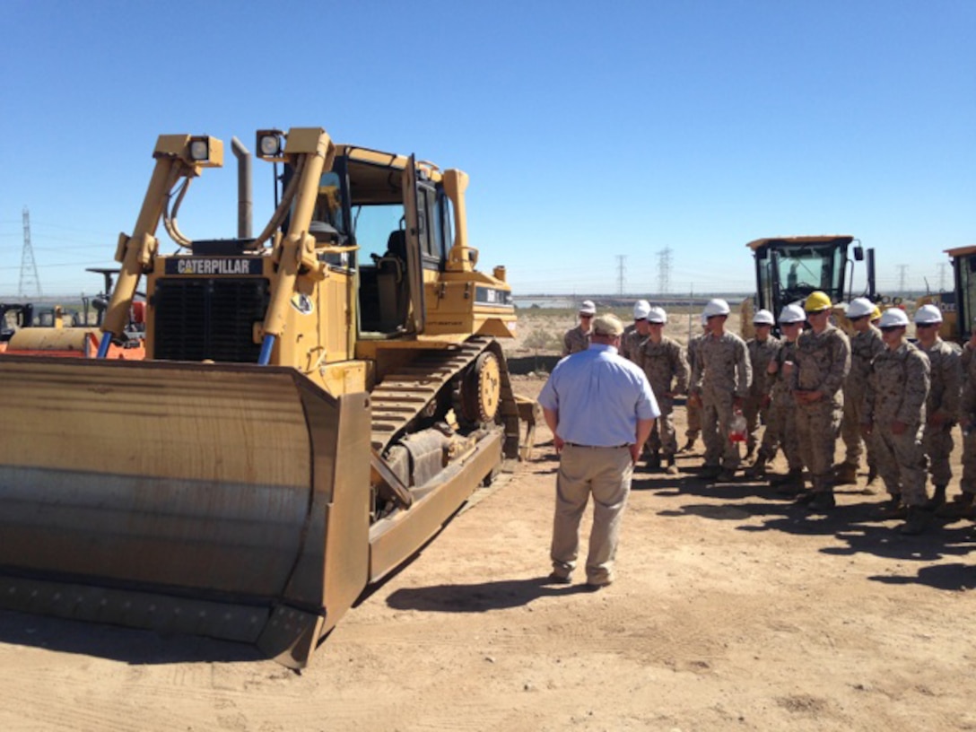 Marines with 8th Engineer Support Battalion, 2nd Marine Logistics Group receive training from a certified Caterpillar Heavy Equipment instructor during a two-month project with Joint Task Force North in El Centro, Calif., March - April, 2014. The project, which spanned approximately 54 days, gave service members the opportunity to apply their construction skills in a non-combat environment.


