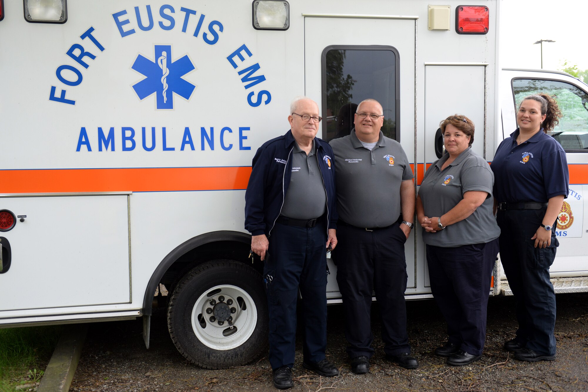 McDonald Army Health Center paramedics respond to all 911 calls at Fort Eustis, Va., regardless of the individual’s military status. On average, the team answers 67 calls a month, including transfers to and from the medical facilities in the surrounding communities. (U.S. Air Force photo by Senior Airman Teresa J.C. Aber/Released)