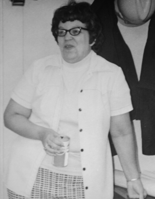 Dianne Kraemer, photographed at a squadron function on Grand Forks Air Force Base, N.D. circa 1970s. The former unit program coordinator for the 319th Civil Engineer Squadron, retired after 47 years of federal service during a special ceremony held May 1, 2014, at Grand Forks Air Force Base, N.D. Kraemer, worked in various sections of the civil engineering squadron during long career. She began working at Grand Forks AFB in November of 1966. (Courtesy image)