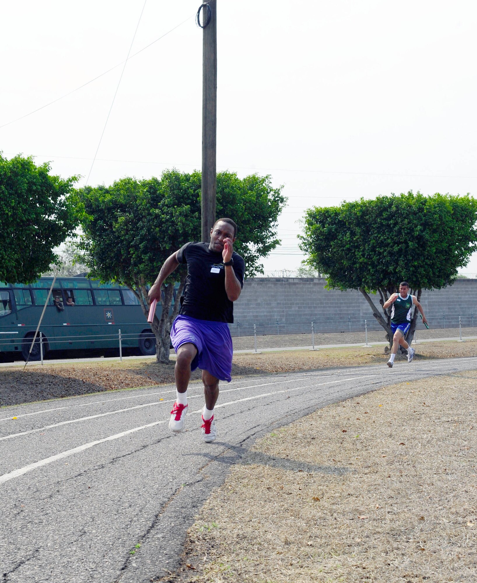 Joint Task Force-Bravo and Honduran Armed Forces servicemembers celebrated the bi-annual Camaraderie Day with sports, fellowship, and friendly competition, May 2, at Soto Cano Air Base, Honduras. The servicemembers competed in men and women's 4x200 relay, volleyball, bicycle relay, and soccer. Despite both teams' best efforts, the Hondurans took home the Camaraderie Day trophy for the fourth straight time. (Photo by Martin Chahin)