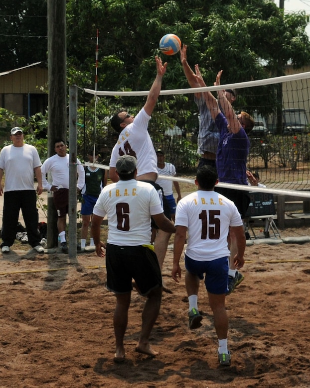 Joint Task Force-Bravo and Honduran Armed Forces servicemembers celebrated the bi-annual Camaraderie Day with sports, fellowship, and friendly competition, May 2, at Soto Cano Air Base, Honduras. The servicemembers competed in men and women's 4x200 relay, volleyball, bicycle relay, and soccer. Despite both teams' best efforts, the Hondurans took home the Camaraderie Day trophy for the fourth straight time. (Photo by U.S. Air National Guard Cpt. Steven Stubbs)