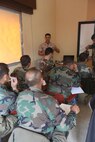 Sgt. Ahmed Khalil conducts a class on the History of the Non-Commissioned Officer during an enlisted leadership seminar hosted by the 4th Intervention Regiment in Beirut, Lebanon on March 10, 2014. During the seminar, Marines from Command Element Marine Forces Central Command Forward and soldiers from the 4th Intervention Regiment discussed leadership principles and the role of Non-Commissioned Officers in military units. (U.S. Marine Corps photo by; Sgt James A. Hall, CE MARFOR CENTCOM (FWD) Combat Camera/Released)