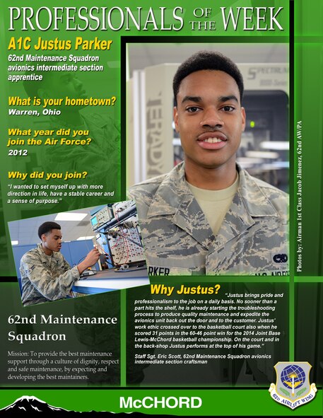 Airman 1st Class Justus Parker(U.S. Air Force graphic/Adamarie Lewis-Page)