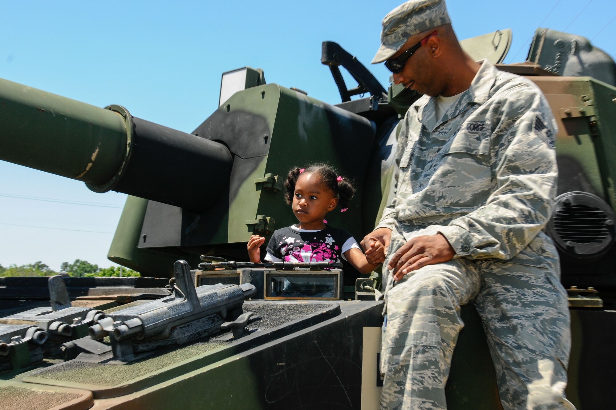 U.S. Airmen of the 169th Fighter Wing and the South Carolina Air National Guard, celebrate the importance of resiliency and the strength of family in the military during their Family Day celebration at McEntire Joint National Guard Base, S.C., May 3, 2014.  (U.S. Air National Guard photo by Tech. Sgt. Jorge Intriago/Released)