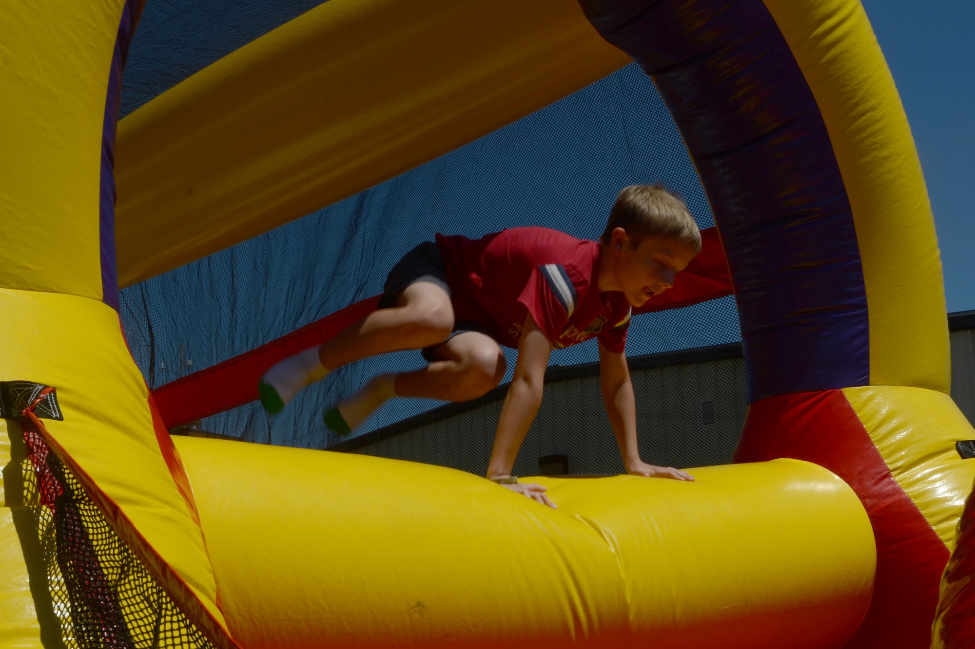 U.S. Airmen of the 169th Fighter Wing and the South Carolina Air National Guard, celebrate the importance of resiliency and the strength of family in the military during their Family Day celebration at McEntire Joint National Guard Base, S.C., May 3, 2014.  (U.S. Air National Guard photo by Airman 1st Class Ashleigh S. Pavelek/Released)  