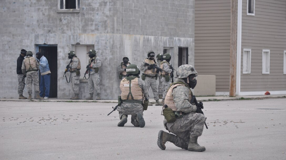 Members of the 927th Mission Support Group, MacDill AFB, Florida received valuable training on mission essential tasks and combat survival skills at Alpena CRTC May 5-9. The group of 50 reservists participated in scenarios simulating situations Airmen could experience in a deployed environment. (U.S. Air Force photo by Capt. Joe Simms)