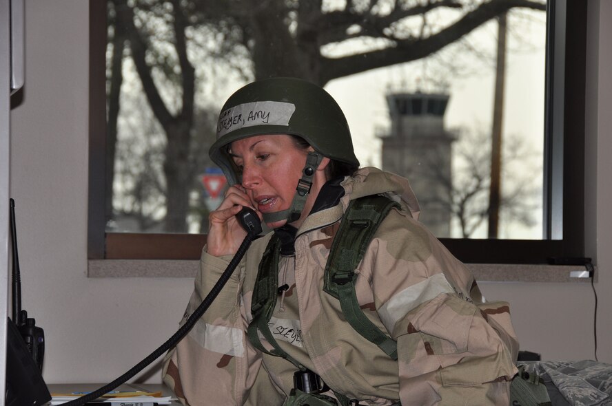 Members of the 927th Mission Support Group, MacDill AFB, Florida received valuable training on mission essential tasks and combat survival skills at Alpena CRTC May 5-9. The group of 50 reservists participated in scenarios simulating situations Airmen could experience in a deployed environment. (U.S. Air Force photo by Capt. Joe Simms)