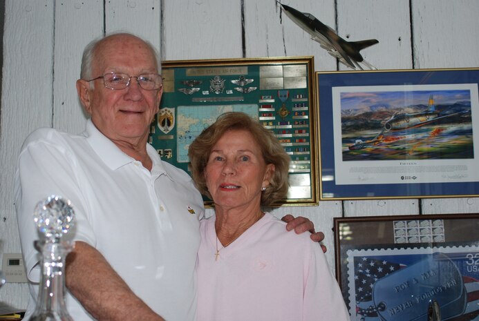 Retired Col. Jim Kasler, a decorated war veteran passed away April 24, 2014. Kasler’s service spanned 31 years and three wars. He earned 76 awards for valor and service. In addition to being the only man awarded the Air Force Cross three times. He was decorated twice with the Silver Star, a Legion of Merit, nine awards of the Distinguished Flying Cross, two Bronze Star Medals, two Purple Hearts and 11 Air Medal awards. (Courtesy photo)
