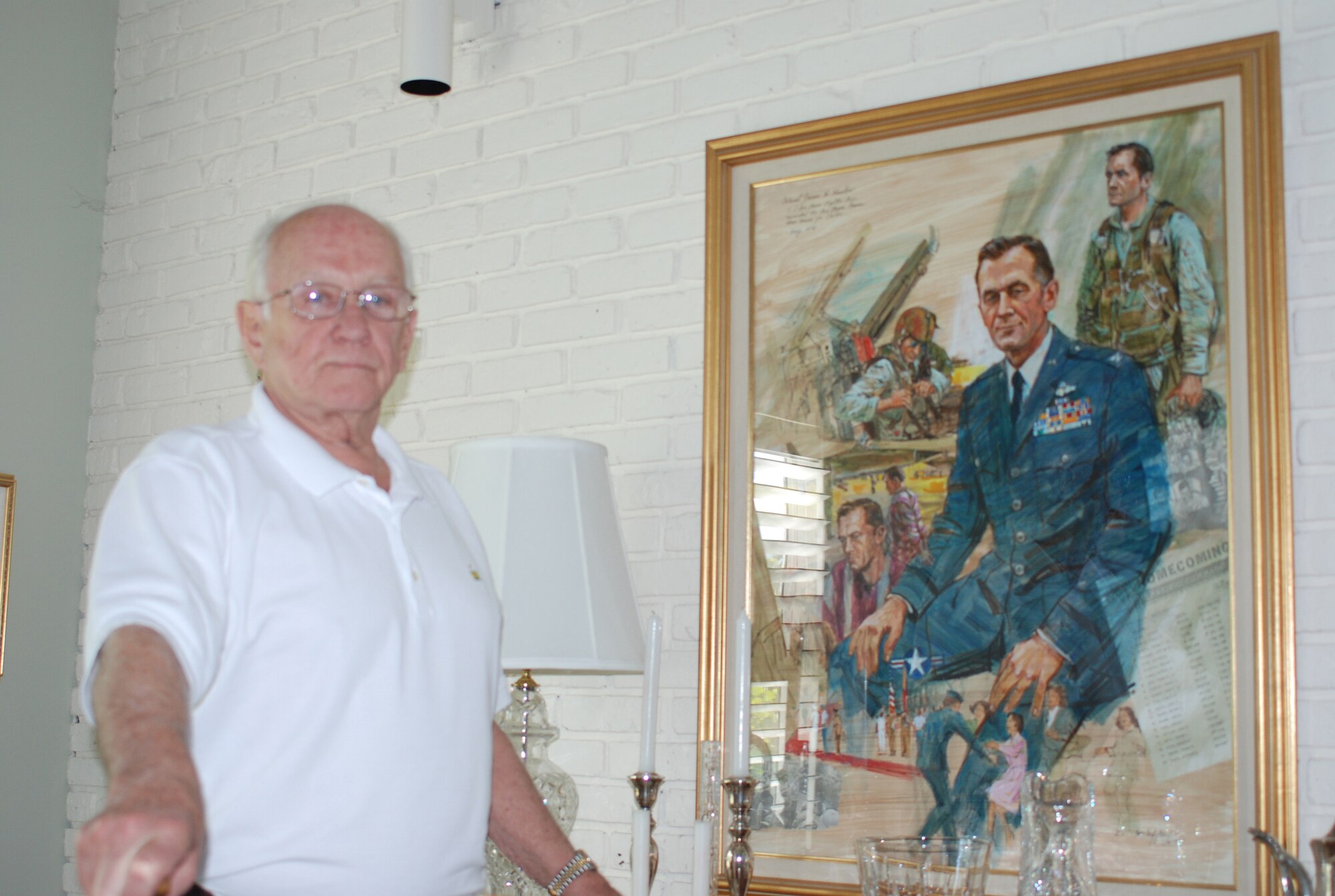 red Col. Jim Kasler, a decorated war veteran passed away April 24, 2014. Kasler’s service spanned 31 years and three wars. He earned 76 awards for valor and service. In addition to being the only man awarded the Air Force Cross three times. He was decorated twice with the Silver Star, a Legion of Merit, nine awards of the Distinguished Flying Cross, two Bronze Star Medals, two Purple Hearts and 11 Air Medal awards. (Courtesy photo)
